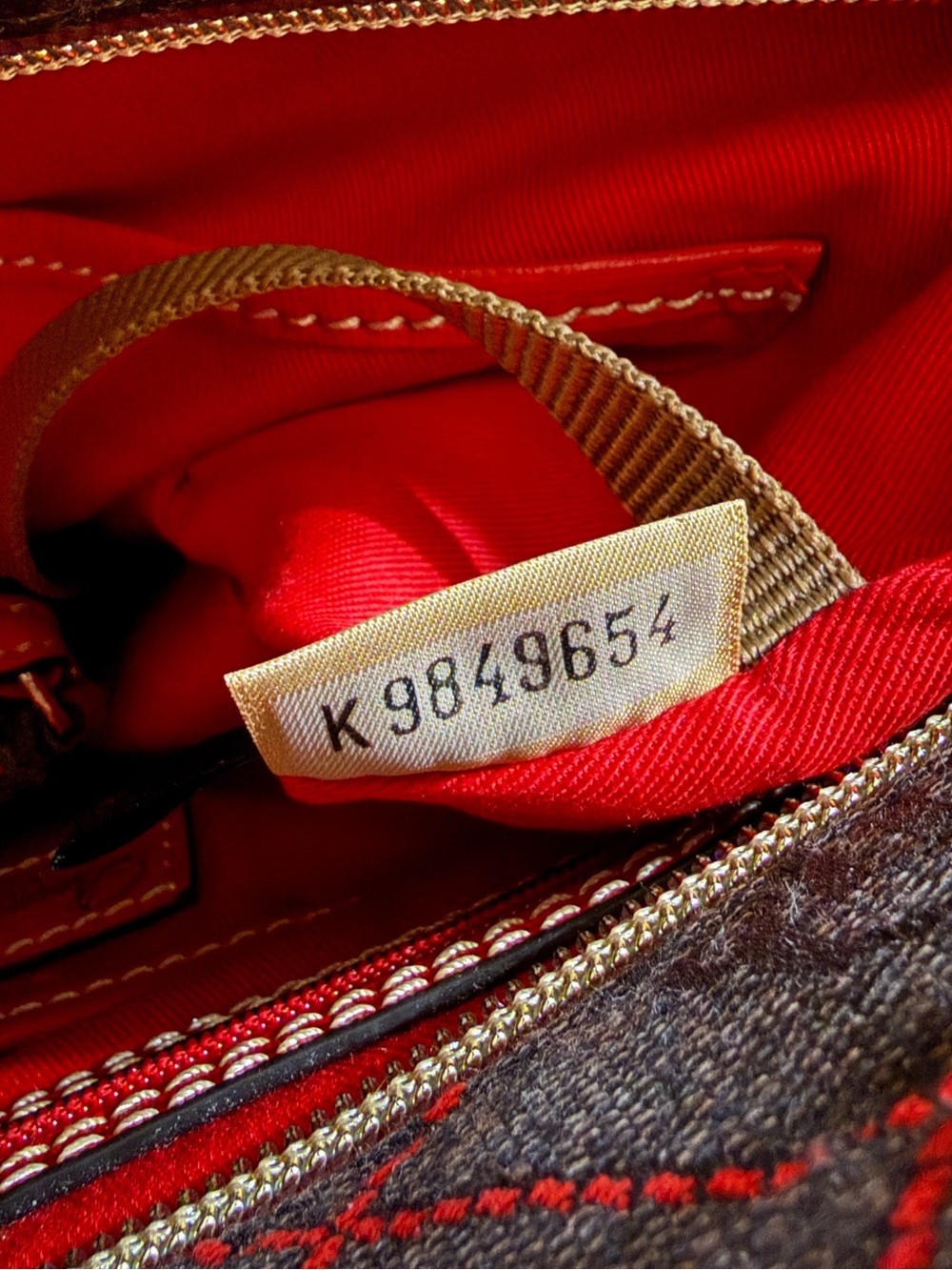 Dooney & Bourke DB Monogram Tote Bag NWT Brown Red Shopper w Zip Pouch - Picture 10 of 17